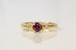 Mira Ring - 18ct Yellow Gold with Ruby and Diamonds