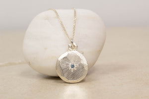 Io Pendant - Silver with Blue Aquamarine