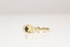 Artemis Ring - Yellow Gold with Sapphire and Diamonds