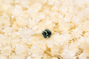 Vesta Ring - 14ct Yellow Gold with 1.15ct Teal Sapphire