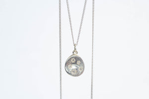 Water Drop Pendant - White Gold with Diamonds