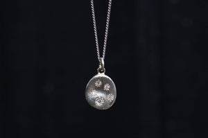 Water Drop Pendant - White Gold with Five Diamonds