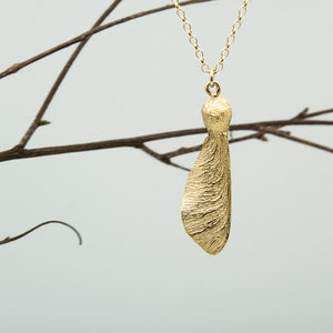 Sycamore Seed Necklace - Large - Gold Plated