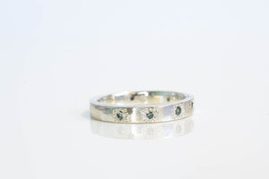 Eternity Band - White Gold with Green-Blue Sapphires
