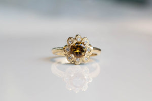 Demeter Ring - Yellow Gold with Zircon & Diamonds