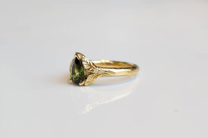 Damo Ring - 18ct Yellow Gold with Green Pear-Cut Sapphire