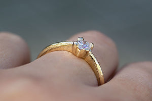 Droplet Ring - 9ct Yellow Gold with Diamond