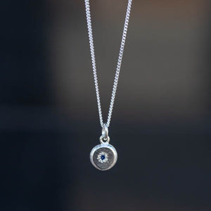 Vega Pendant - Sterling Silver with Sapphire