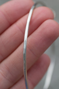 Hammered Bangle - 2mm - Sterling Silver