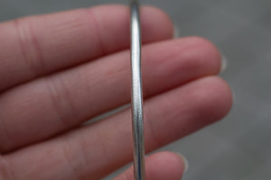 Carved Bangle - 3mm - Sterling Silver