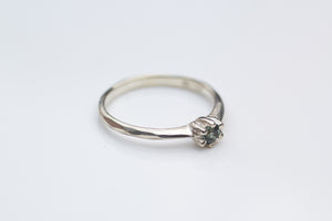 Seed Ring - 9ct White Gold with Sapphire