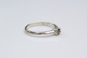 Seed Ring - 9ct White Gold with Sapphire