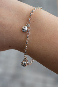 Three Pebble Bracelet with Sapphires