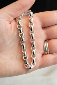 Oval Belcher Bracelet Chain with Boltring Clasp  - Sterling Silver