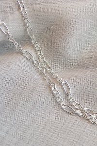 Figaro Cable Necklace Chain - Sterling Silver