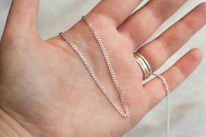 Diamond Cut Curb Chain - Sterling Silver