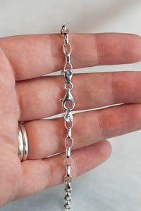 Oval Belcher Necklace Chain - Sterling Silver