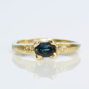Argus Ring - 9ct Yellow Gold with Blue-Green Sapphire