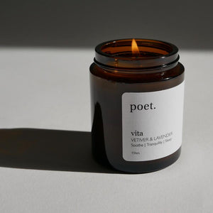 Amber Glass Candle - Poet Botanicals